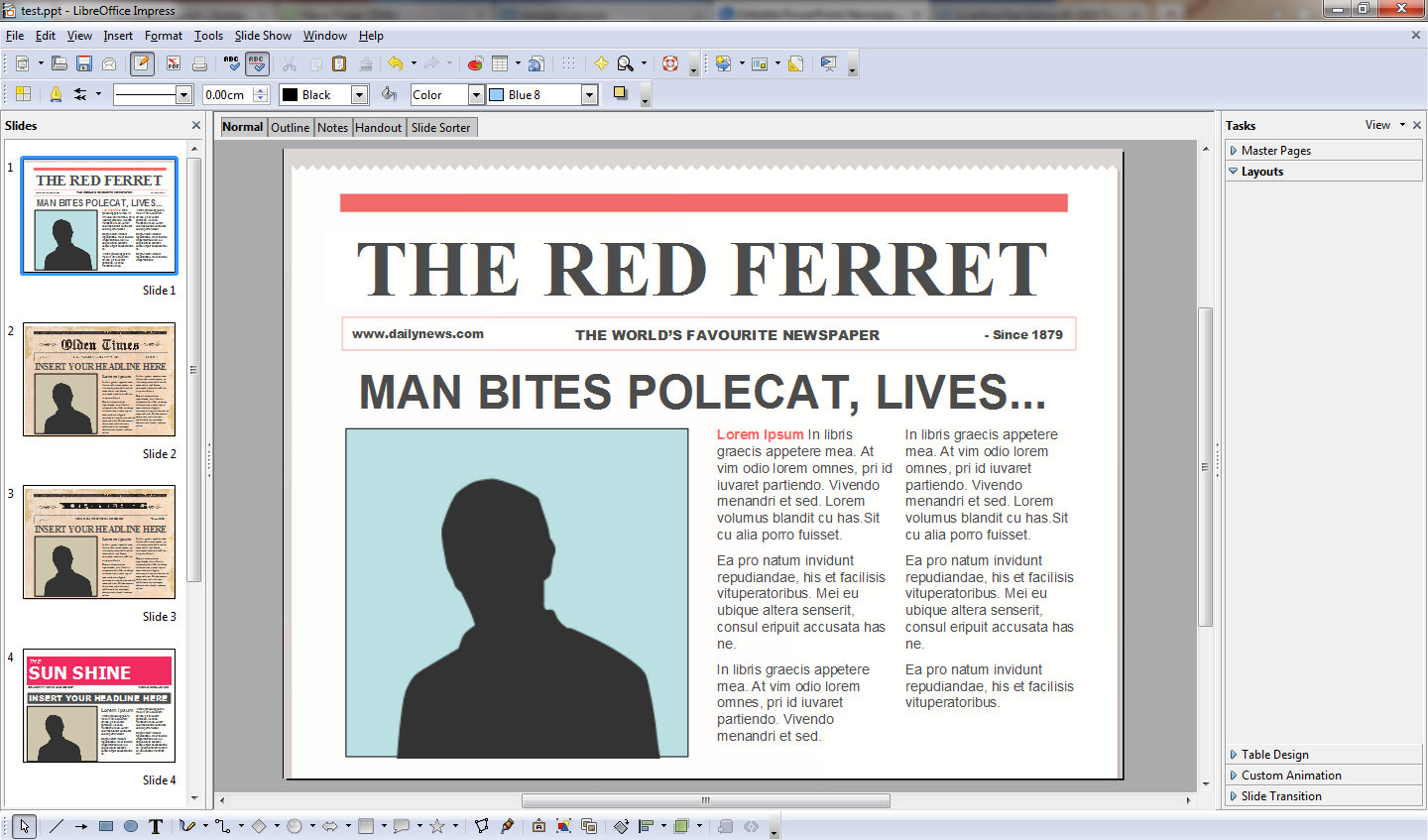 Free PowerPoint newspaper templates
