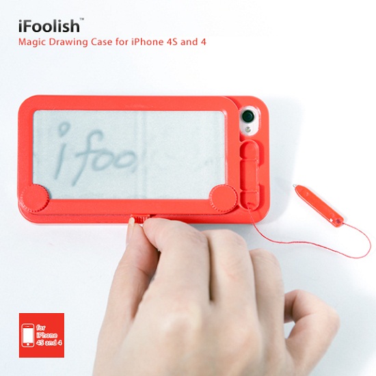 iFoolish Magic Drawing Case for iPhone is an etch-a-sketch