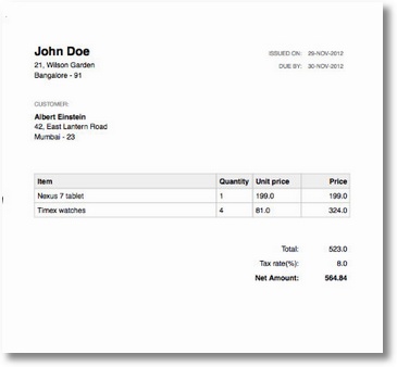 CreateMyInvoice – produce nice looking PDF invoices from an email message