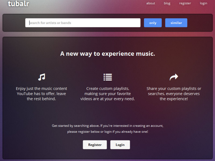 Tubalr – this new free music streaming service is elegant and cool