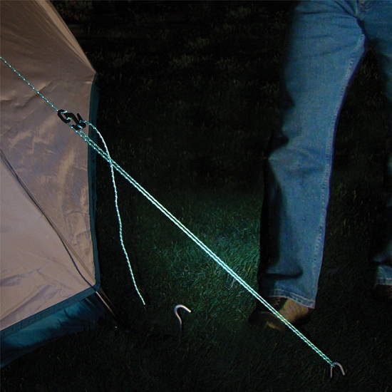 Reflective Rope – because no one wants to play hide and seek with camping gear