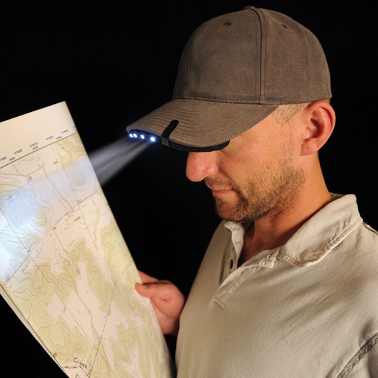 BrimLit LED Hat Light is a flashlight that you hold with your head