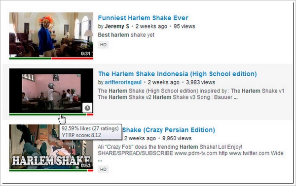 YouTube Ratings Preview – browser add-on gives instant overview of video watchability [Freeware]