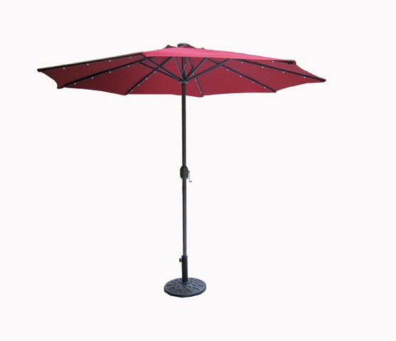 In the shade of the ole Solar-Lighted Umbrella