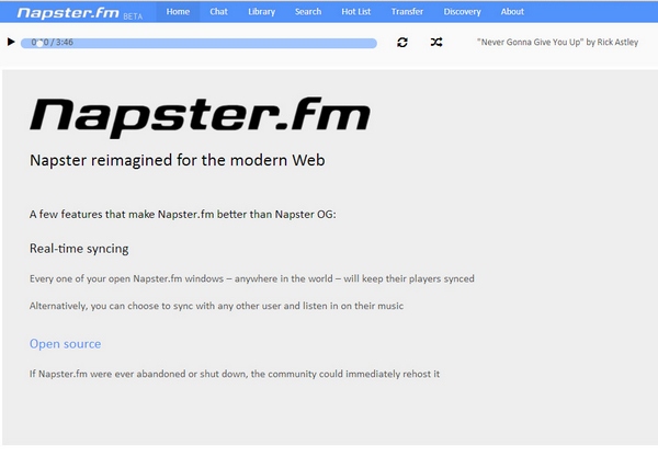 Napster FM – awesome open source web app streams your music library anywhere, anytime [Freeware]