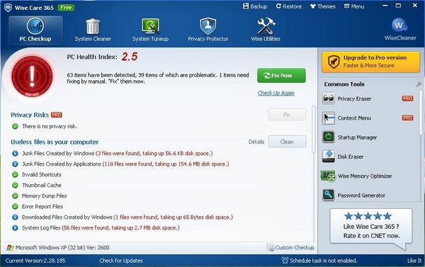 Wise Care 365 – speed up, optimize and clean your PC with this cool automated toolkit [Freeware]