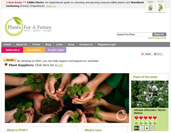 Plants For A Future – a 7000 edible plants database that’s good enough to eat