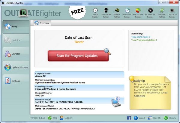 OUTDATEFighter – keep your PC software updated with just a click [Freeware]