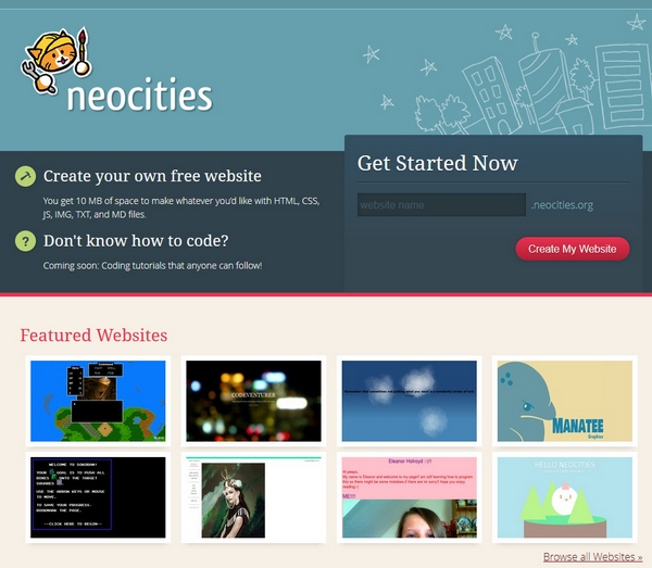 Neocities – yay…Geocities is back and it wants you to enjoy yourself all over again