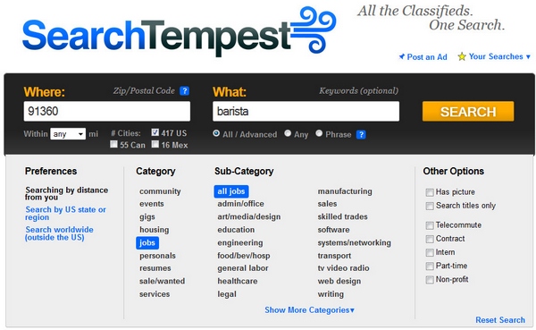 Search Tempest – turbocharged classified ads search engine turns you into a Craigslist Ninja