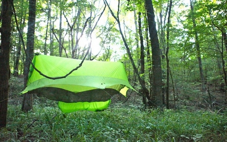 The Nube transforms a hammock into a covered shelter