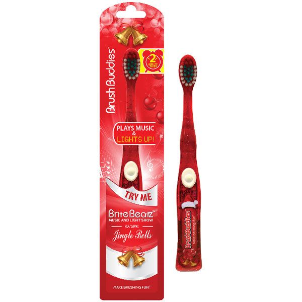 Brite Beatz Jingle Bells Music and Light Show Toothbrush – Santa wants you to have a cavity-free Christmas