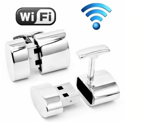 Men’s Silver WiFi Hotspot 2GB Flash Drive Cufflinks – because you can never be too prepared, can you…?