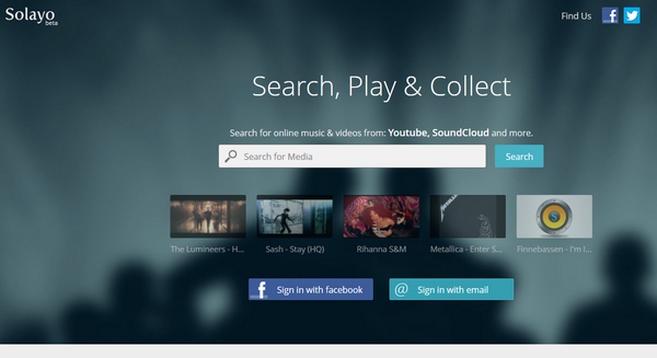 Solayo – super cool meta music search engine