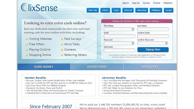 ClixSense.com - Get Paid For Viewing Ads!