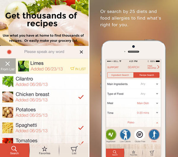 Su Chef App for iPhone – Designing a meal based on what you have; not what you need
