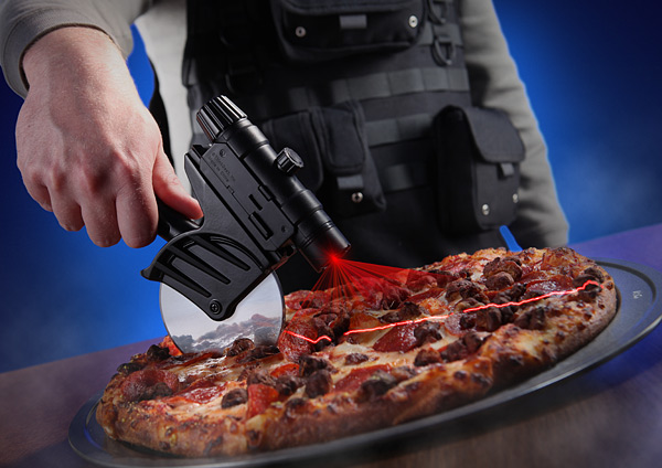 Tactical Laser-Guided Pizza Cutter – When straight lines are more important than life itself.