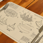 Engineering Blueprint Placemat Set with Banana Split placemat