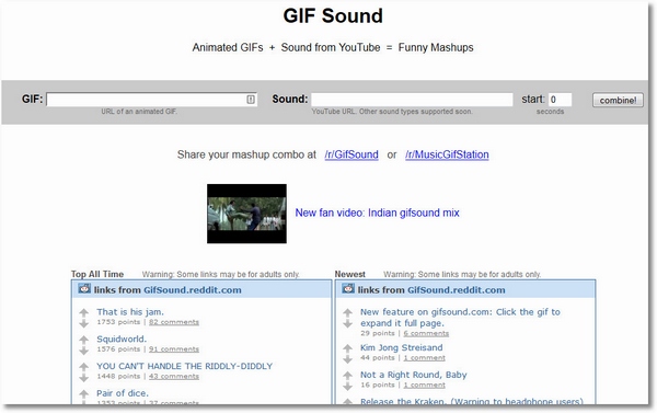 GIF Sound – combine your fave audio with gif images and enjoy…