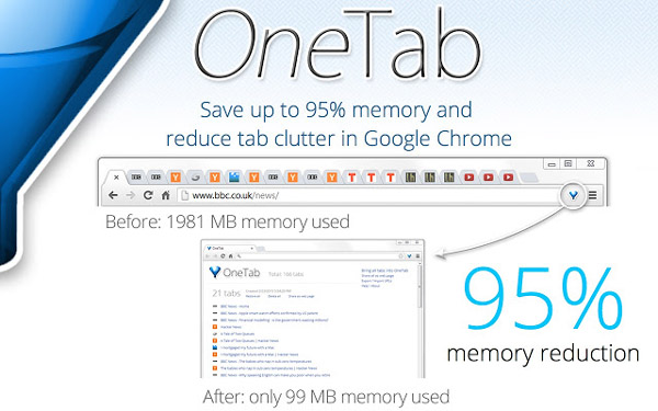 OneTab for Google Chrome – One tab to rule them all [Freeware]