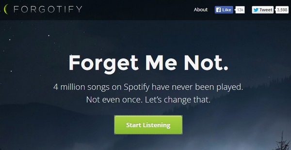 Forgotify – 4 million songs on Spotify have never been played even once – let’s change that…