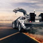 Back to the Future 1981 Delorean Time Machine with Flame Tracks