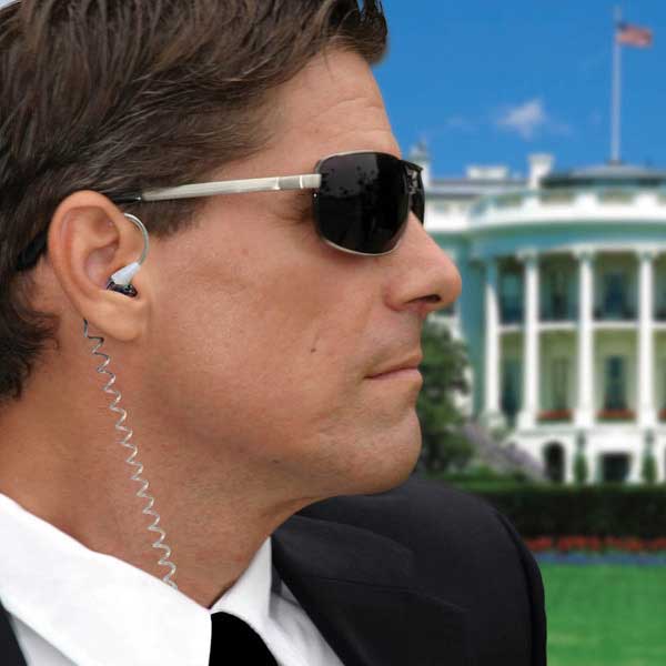 Secret Service Earphones – Secret agent man, they’ve given you these cool earphones and taken away your name.