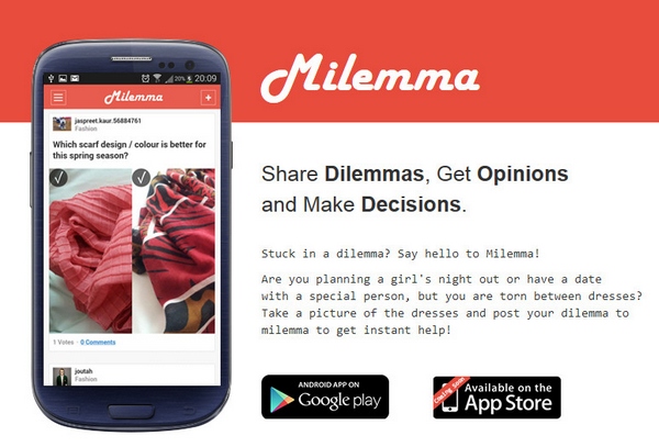 Milemma – free smartphone app helps you make decisions using the power of the crowd [Freeware]