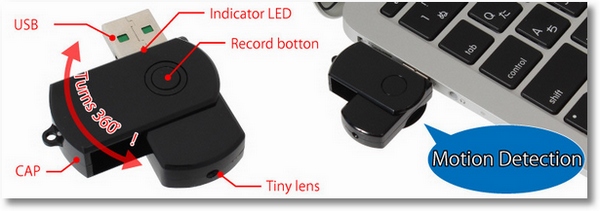 Motion Sensing Thumb Drive Camera – keeping watch when you’re away from your desk