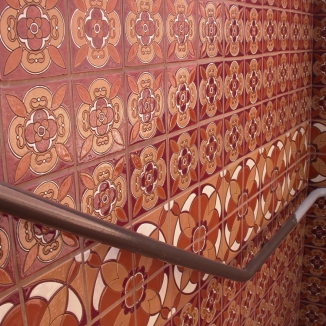 Fireclay Tile handpainted staircase