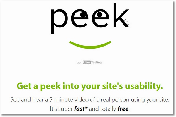 Peek – get a random user video review of your website done for free