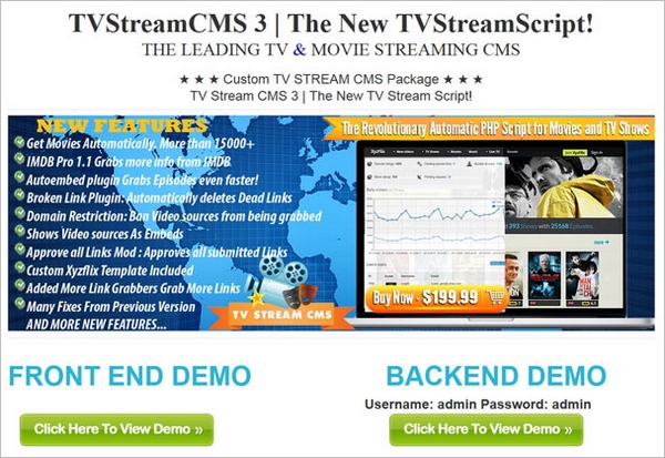 TVStreamCMS – set up your own streaming movie and TV shows site for just $199…and profit?