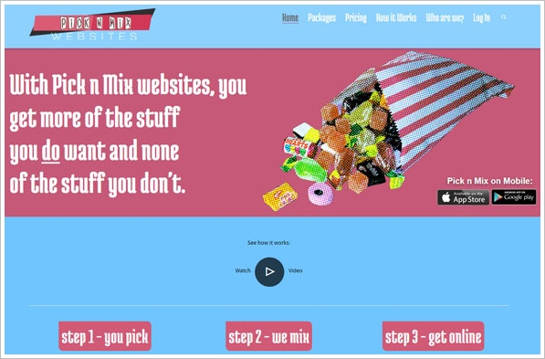 Pick n Mix – superb new website building service is perfect for small businesses and mom and pop
