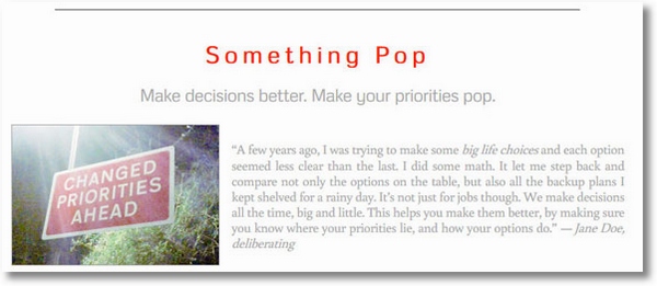 Something Pop – cool free mathematical tool helps you make optimum decisions in life