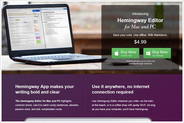 Hemingway Desktop Editor – writers rejoice, the new style editor for PC and Mac has just arrived