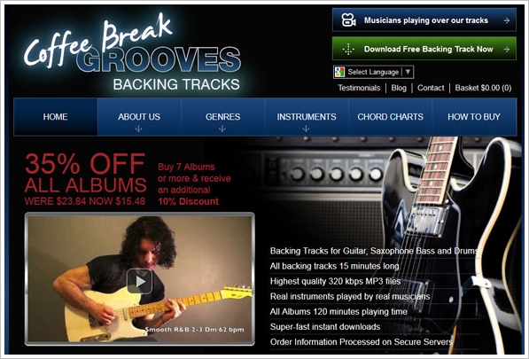 Coffee Break Grooves – these backing tracks are the next best thing to having your own jam band in the bedroom