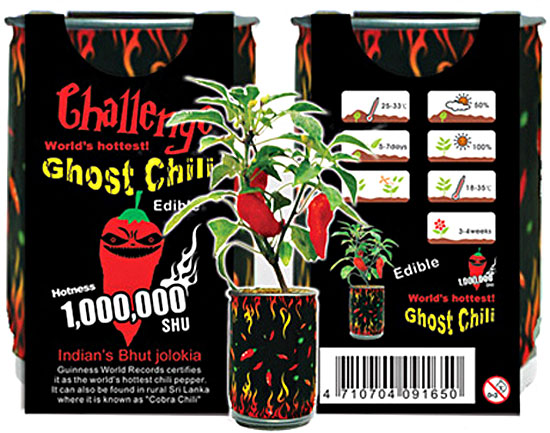 Ghost Chilli Growing Kit – the hottest pepper in the world comes to your windowsill, and good luck with that…