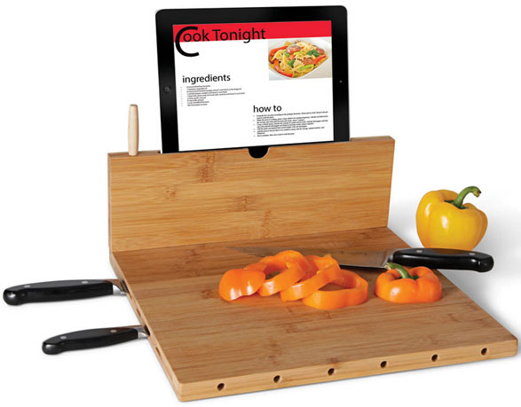 Bamboo iPad Recipe Cutting Board – space age tech for your kitchen and cooking