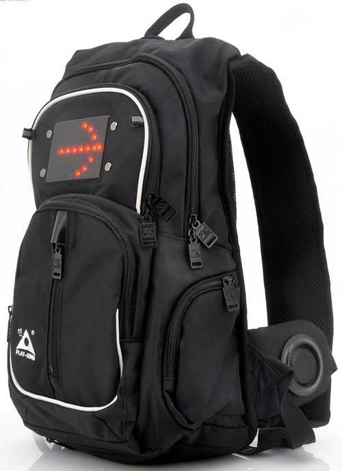 Play King Backpack – stereo speakers and turn indicators, just perfect for One Direction perhaps?