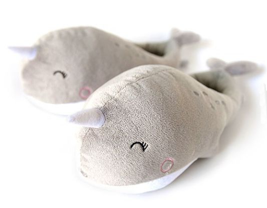Narwhal USB Heated Plush Slippers – beating back cold weather, one cute foot at a time