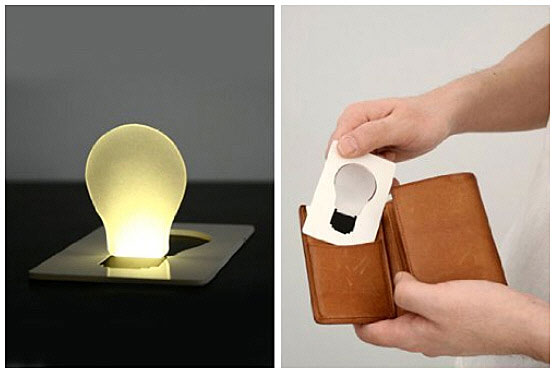 Credit Card Lightbulb – cash, ID, and illumination all in your wallet