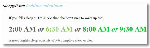 Sleepyti.me Bedtime Calculator – free onlne service helps you sleep better, wake up feeling good