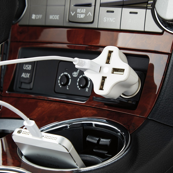 4-Port USB Car Charger – charge ALL the devices