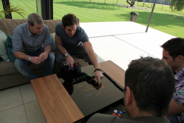 Dual Arcade Table in use