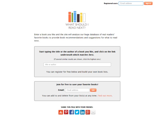 What Should I Read Next – the website that crowdsources your next book  [FREEWARE]
