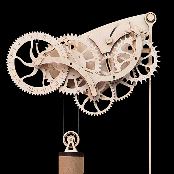 Wooden Mechanical Clock Kit – steampunk inspired DIY clock for the time enthusiast
