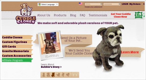 Cuddle Clones – send them a photo of your pet, get a cuddly plush lookalike back in return