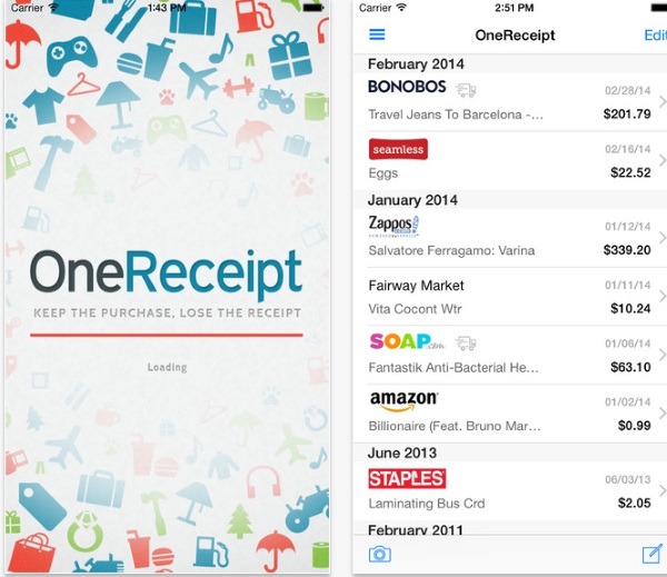 OneReceipt – keep track of your receipts right from your phone
