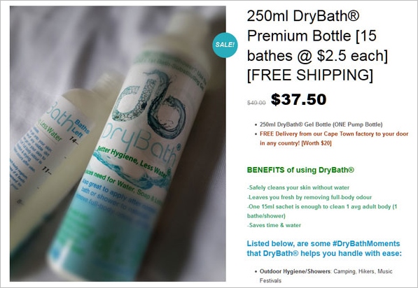 DryBath – what if you could take a nice smelling bath anywhere, anytime… ?