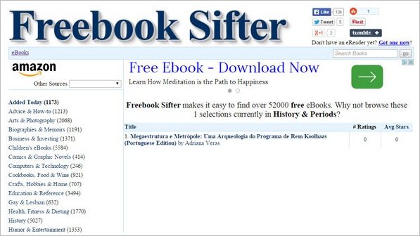 Freebook Sifter – 57,000 free e-books, constantly updated [Freeware]